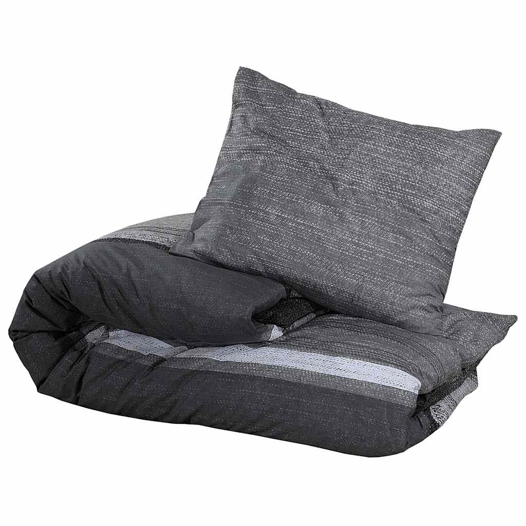 Vidaxl dyneoverbetaling sæt 140x200 cm bomuld mørkegrå