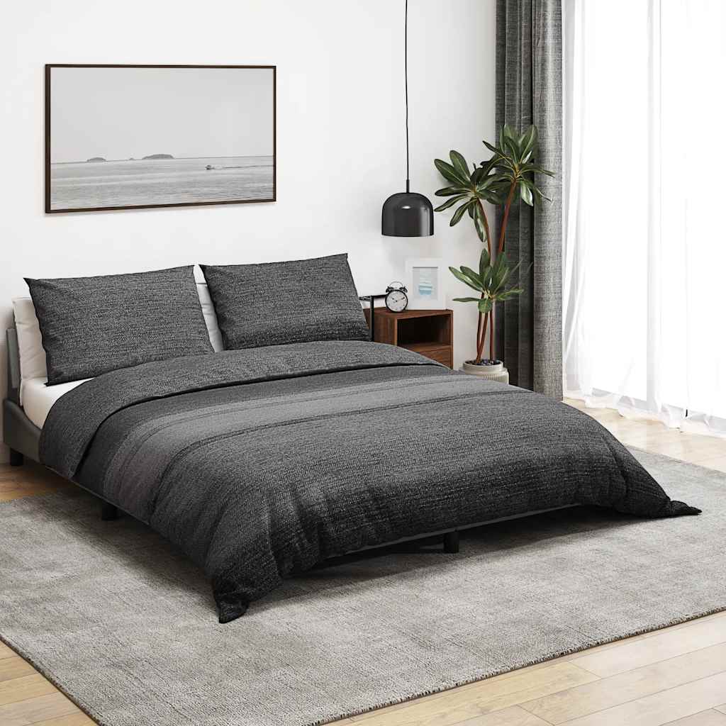 Vidaxl dyneoverbetaling sæt 140x200 cm bomuld mørkegrå