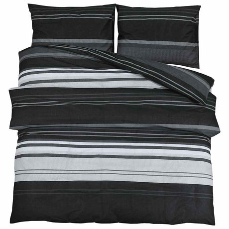 Vidaxl Duvet Crossing Set 200x200 cm bomuld sort og hvid