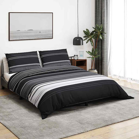 Vidaxl Duvet Crossing Set 200x200 cm bomuld sort og hvid