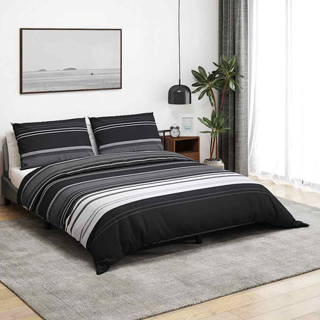 Vidaxl dyneoverbetaling sæt 260x220 cm bomuld sort og hvid