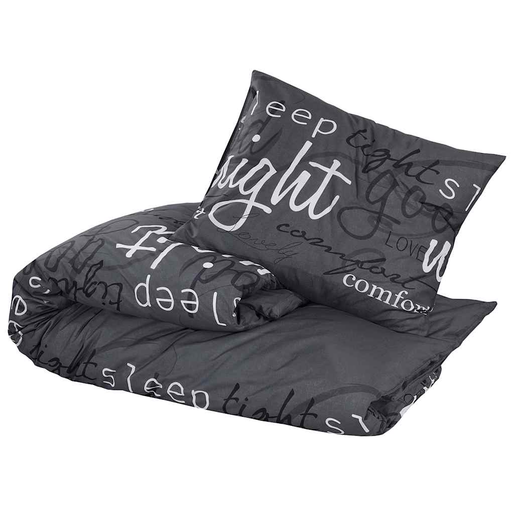 Vidaxl DUVET OVERLAY SET 200X200 CM BOMULL Sort