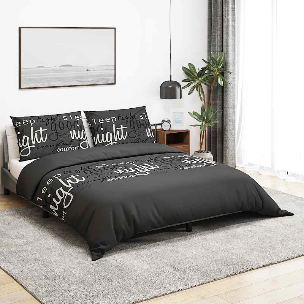 Vidaxl DUVET OVERLAY SET 200X200 CM BOMULL Sort