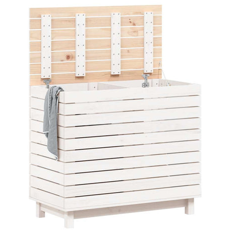 Vidaxl vaskeri Kurv 88.5x44x76 cm Fast fyrretræ hvid