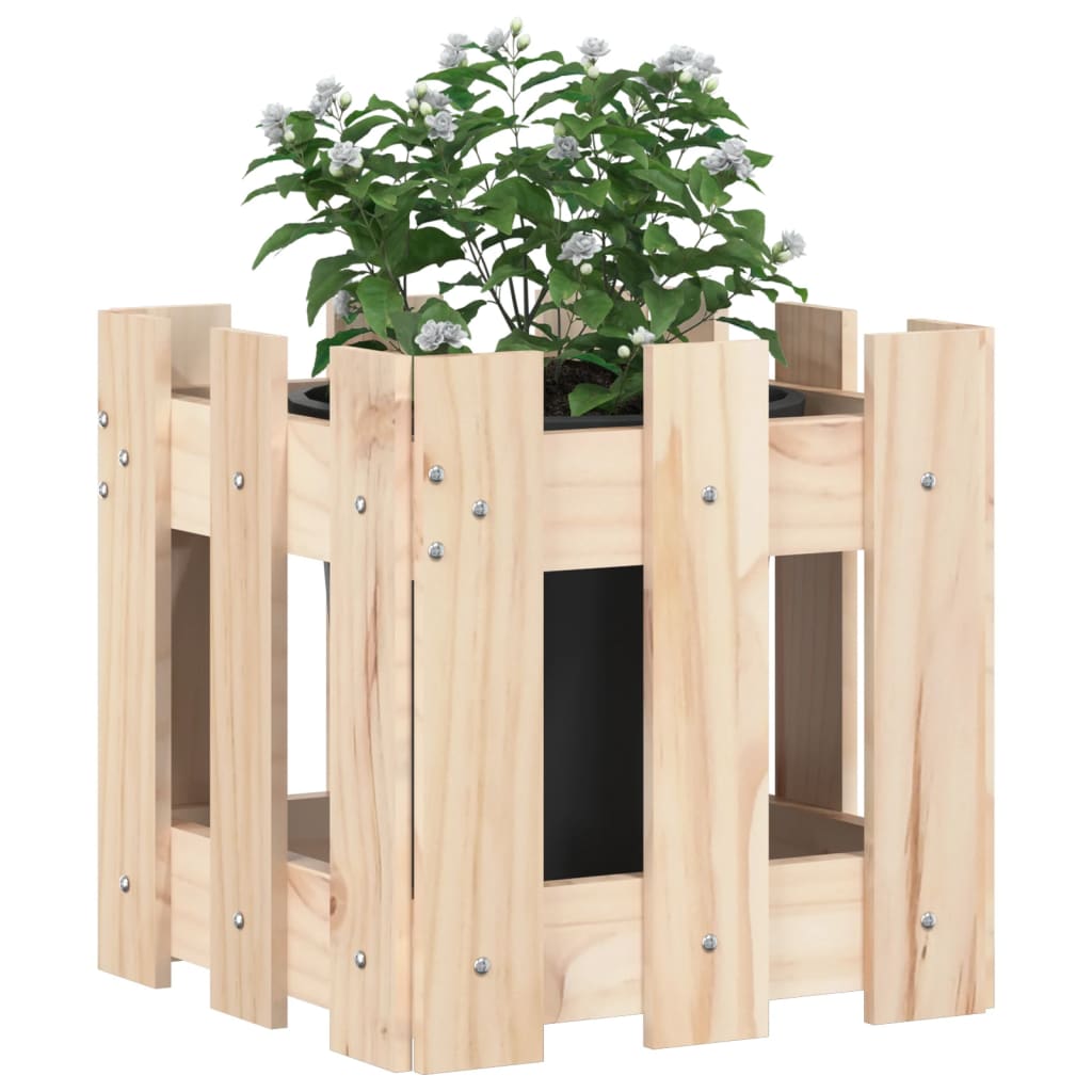 Vidaxx planter med hegndesign 30x30x30 cm fast fyrretræ