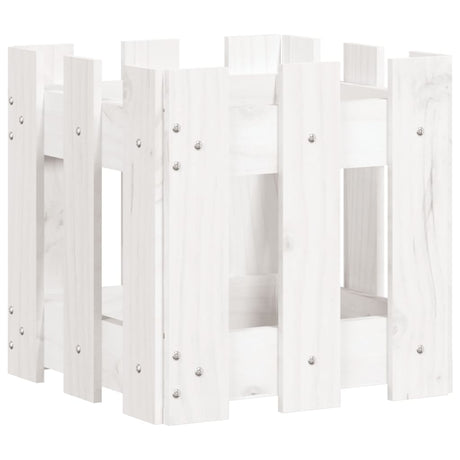 Vidaxx planter med hegndesign 30x30x30 cm fast fyrretræ hvid