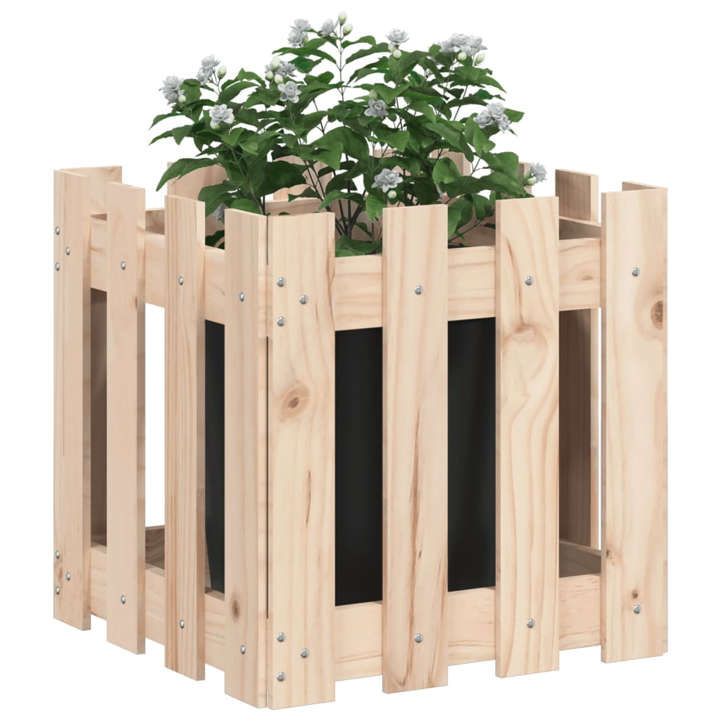 Vidaxl planter med hegn 40x40x40 cm solid fyrretræ