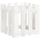 Vidaxx planter med hegn design 40x40x40 cm fast fyrretræ hvid