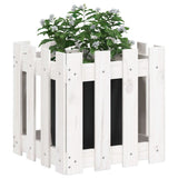 Vidaxx planter med hegn design 40x40x40 cm fast fyrretræ hvid