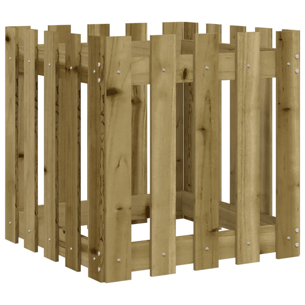 Vidaxl planter med hegn 50x50x50 cm imprægneret fyrretræ