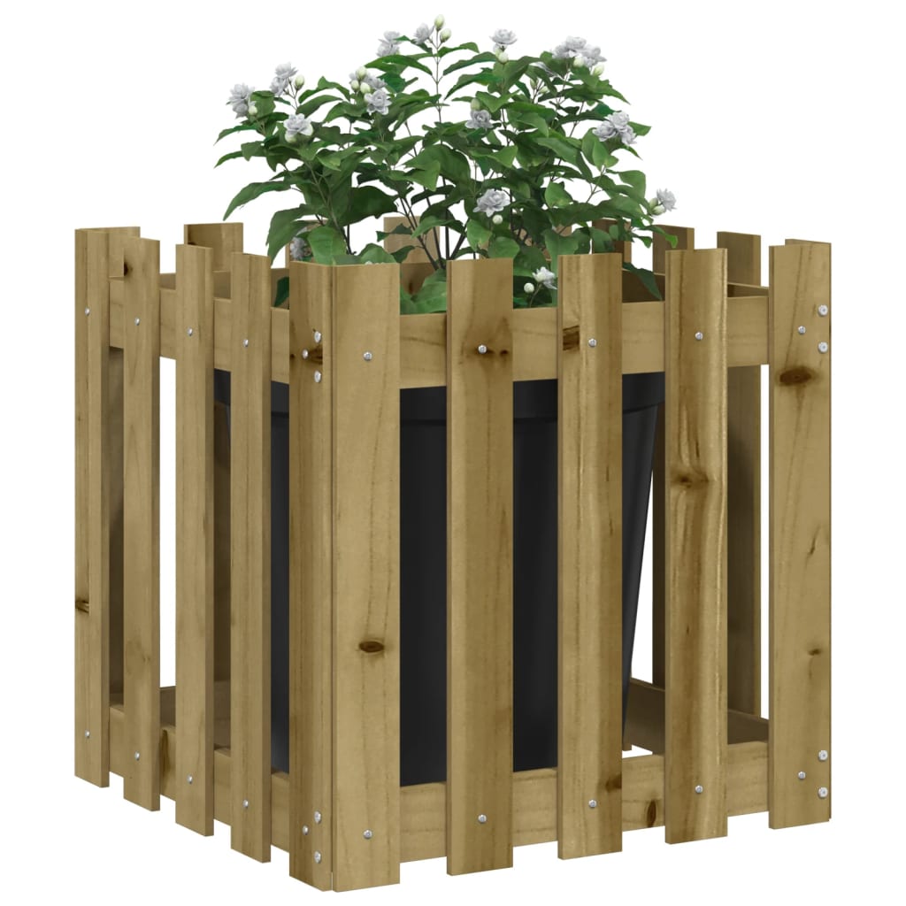 Vidaxl planter med hegn 50x50x50 cm imprægneret fyrretræ