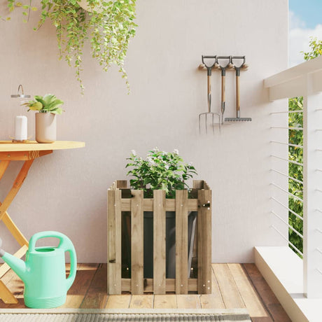 Vidaxl planter med hegn 50x50x50 cm imprægneret fyrretræ