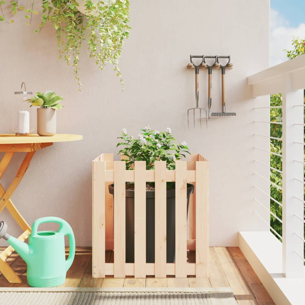 Vidaxx planter med hegndesign 60x60x60 cm fast fyrretræ