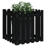 Vidaxx planter med hegndesign 60x60x60 cm Solid fyrretræ sort