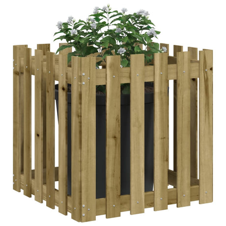 Vidaxx planter med hegndesign 60x60x60 cm imprægneret fyrretræ