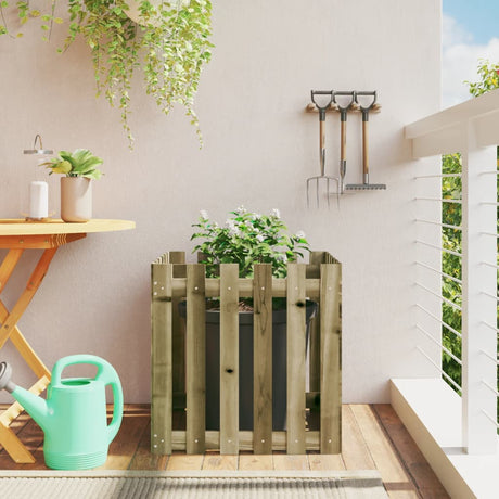 Vidaxx planter med hegndesign 60x60x60 cm imprægneret fyrretræ