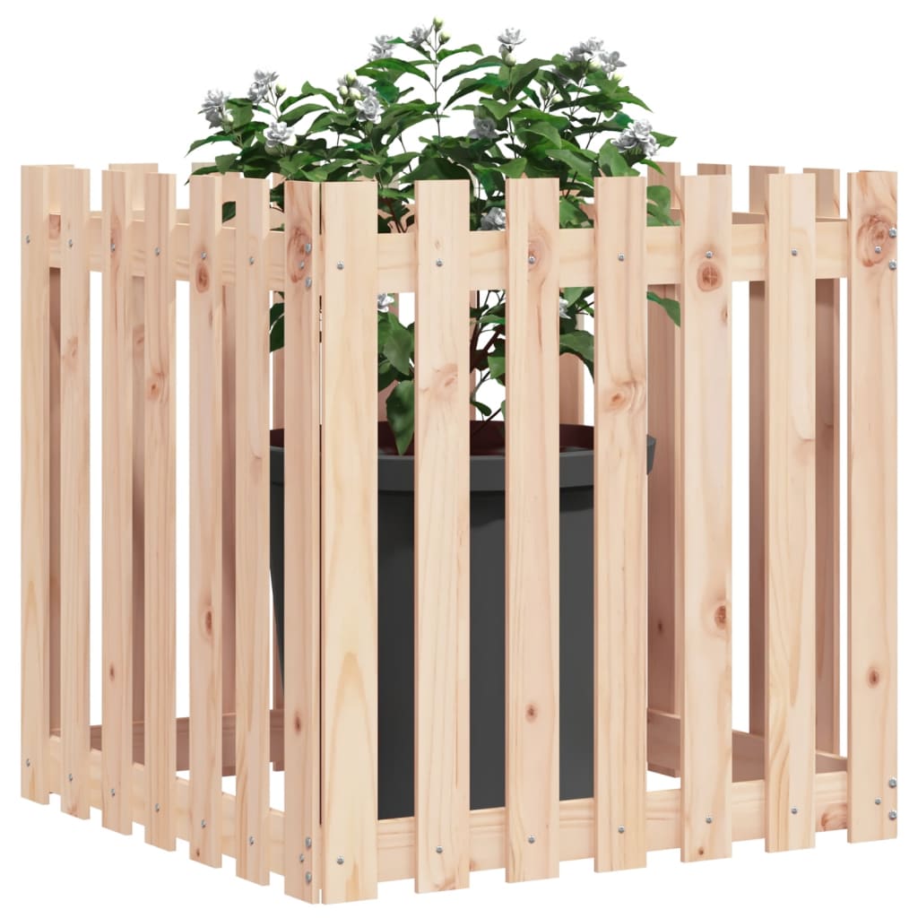 Vidaxx planter med hegndesign 70x70x70 cm fast fyrretræ