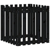 Vidaxx planter med hegndesign 70x70x70 cm Solid fyrretræ sort