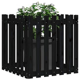 Vidaxx planter med hegndesign 70x70x70 cm Solid fyrretræ sort