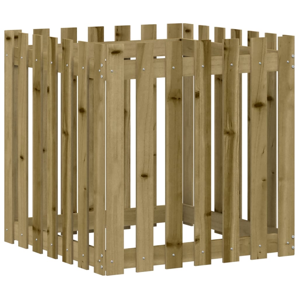 Vidaxx planter med hegndesign 70x70x70 cm imprægneret fyrretræ
