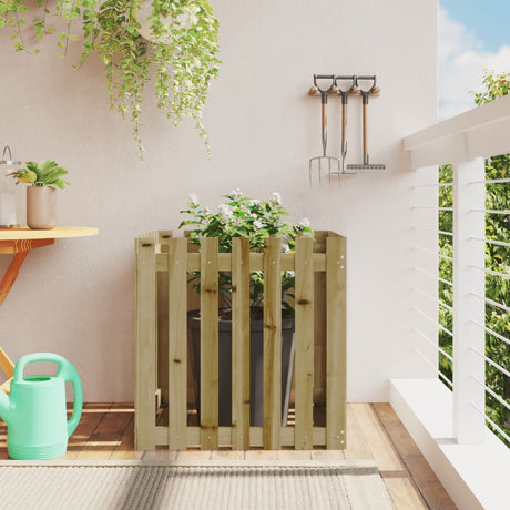 Vidaxx planter med hegndesign 70x70x70 cm imprægneret fyrretræ