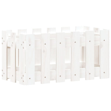 Vidaxl planlægningsboks med hegn 60x30x30 cm solid fyrretræ hvid