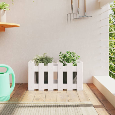 Vidaxl planlægningsboks med hegn 60x30x30 cm solid fyrretræ hvid