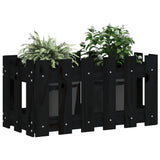 Vidaxl planlægningsboks med hegndesign 60x30x30 cm solid fyrretræ sort