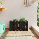 Vidaxl planlægningsboks med hegndesign 60x30x30 cm solid fyrretræ sort