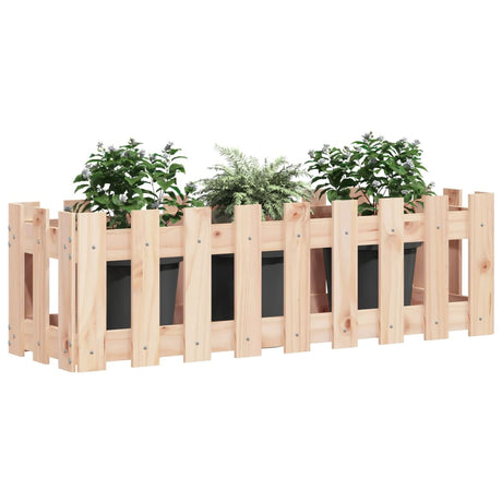 Vidaxx planter hævet med hegndesign 100x30x30 cm fyrretræ