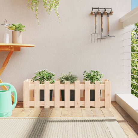 Vidaxx planter hævet med hegndesign 100x30x30 cm fyrretræ