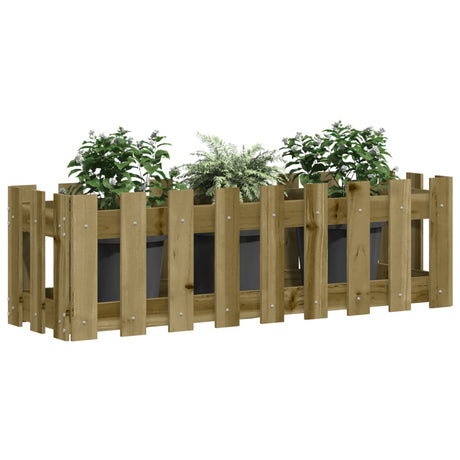 Vidaxxl planter hævet hegndesign 100x30x30 cm imprægneret træ