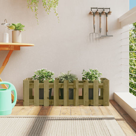 Vidaxxl planter hævet hegndesign 100x30x30 cm imprægneret træ
