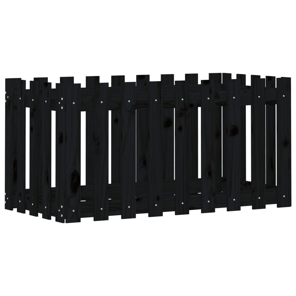 Vidaxx planter hævet hegn design 100x50x50 cm fyrretræ sort