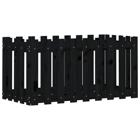 Vidaxx planter hævet hegn design 100x50x50 cm fyrretræ sort