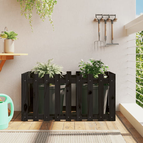 Vidaxx planter hævet hegn design 100x50x50 cm fyrretræ sort