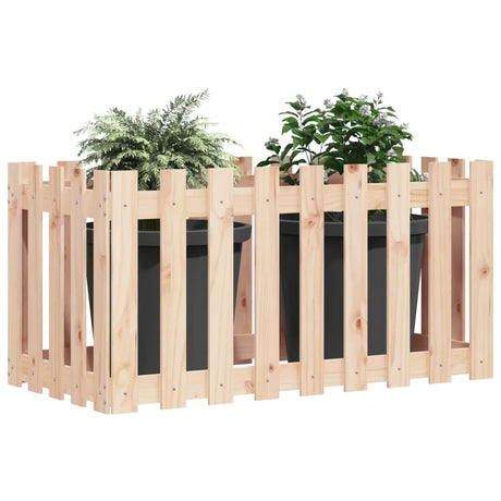Vidaxx planter hævet med hegndesign 100x50x70 cm fyrretræ