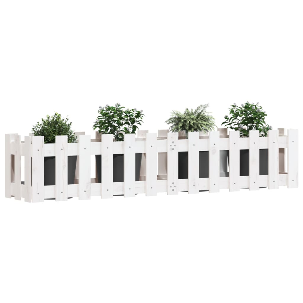 Vidaxl Planter Insent HEK Design 150x30x30 cm fyrretræ hvid
