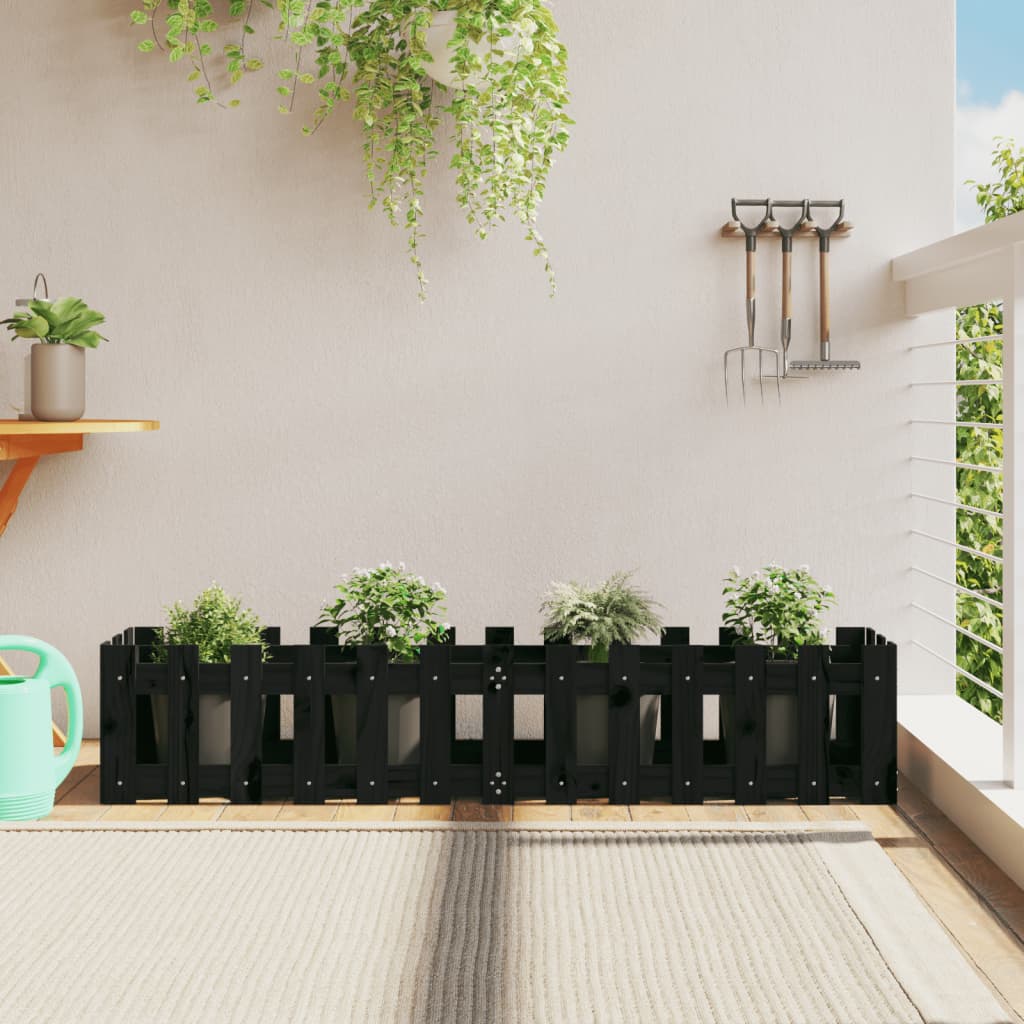 Vidaxl Planter Insent HEK Design 150x30x30 cm fyrretræ sort
