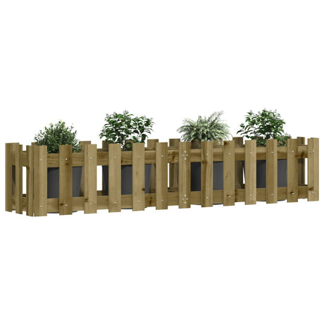 Vidaxxl planter hævet hegndesign 150x30x30 cm imprægneret træ