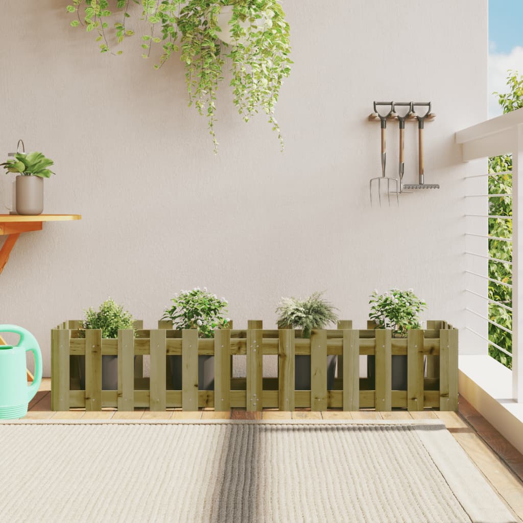 Vidaxxl planter hævet hegndesign 150x30x30 cm imprægneret træ