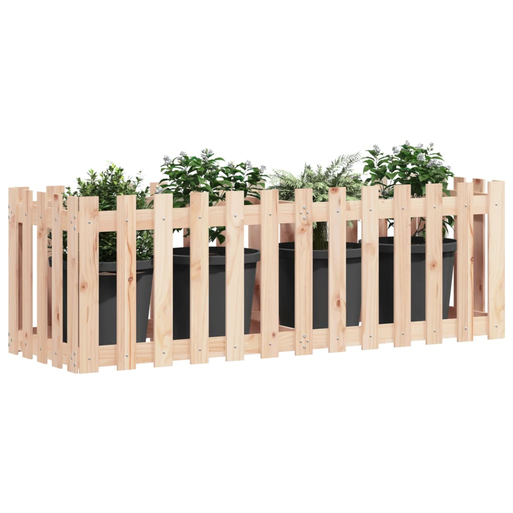 Vidaxl planter hævet med hegndesign 150x50x50 cm fyrretræ