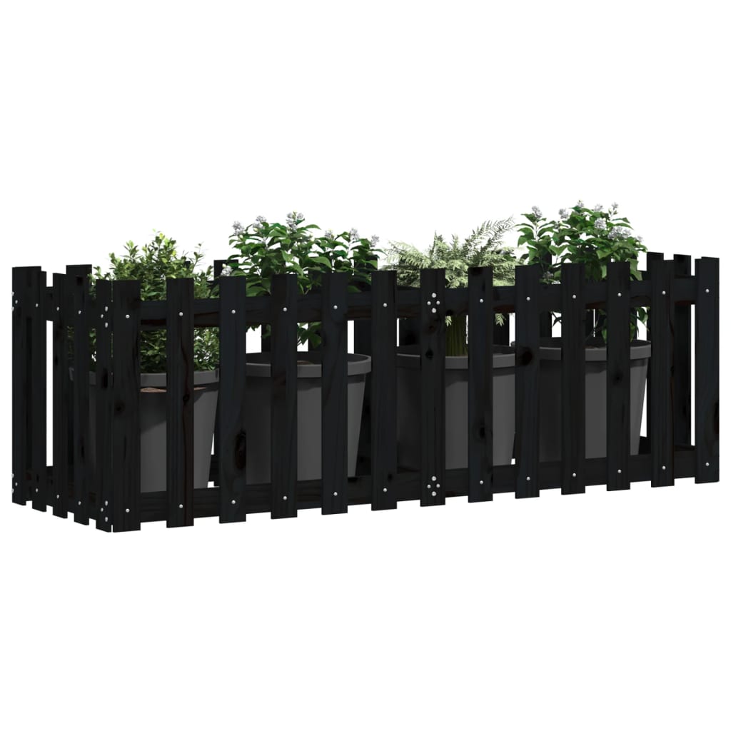 Vidaxl Planning Box hævet hegn 150x50x50 cm fyrretræ sort
