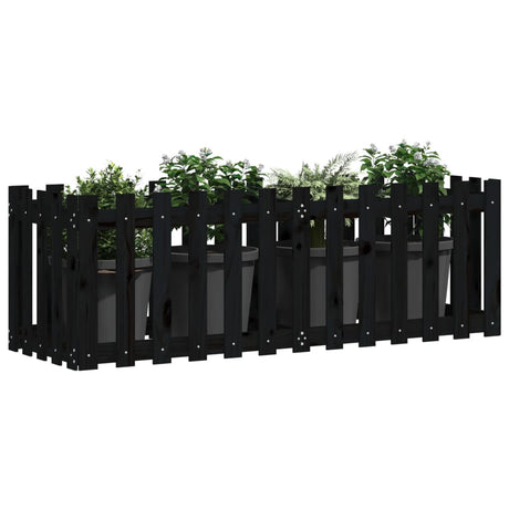 Vidaxl Planning Box hævet hegn 150x50x50 cm fyrretræ sort