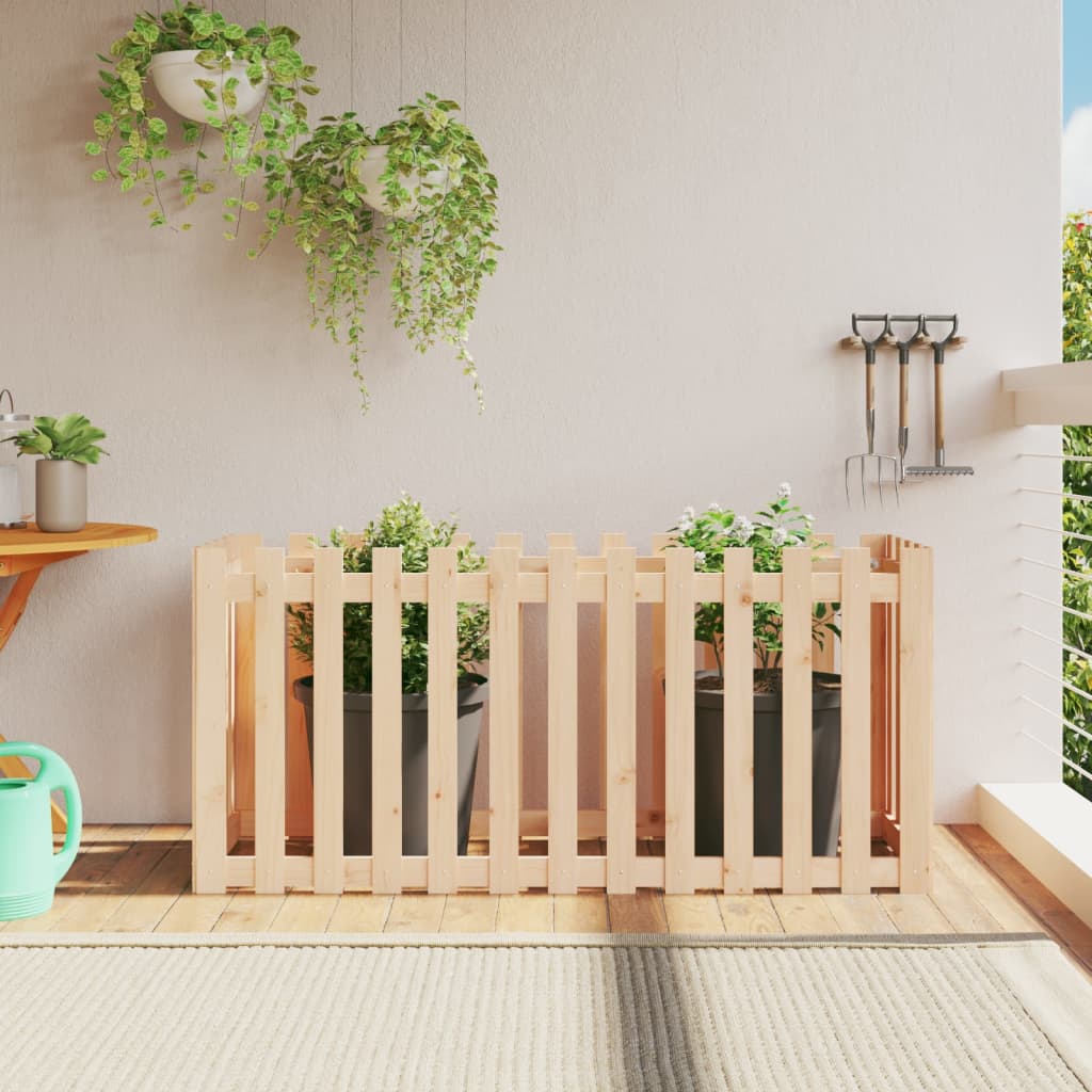 Vidaxx planter hævet med hegndesign 150x50x70 cm fyrretræ træ