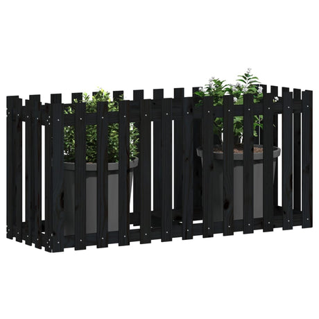 Vidaxl planter Insent Hek Design 150x50x70 cm fyrretræ sort