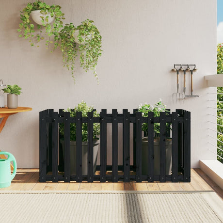 Vidaxl planter Insent Hek Design 150x50x70 cm fyrretræ sort