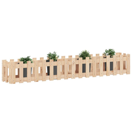 Vidaxx planter hævet med hegndesign 200x30x30 cm fyrretræ