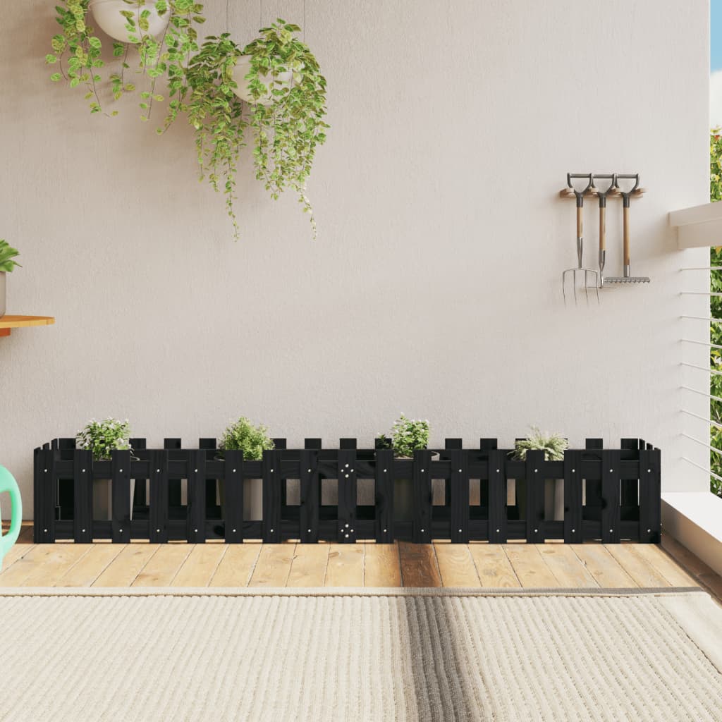 Vidaxl planter Insent HEK Design 200x30x30 cm fyrretræ sort