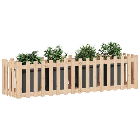 Vidaxx planter hævet med hegndesign 200x50x50 cm fyrretræ
